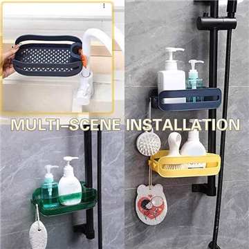 Plastic Faucet Drain Basket Shelf Plastic Sink Organizer Sponge...