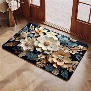 5d Flower Square Bathroom Mat