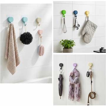 10pcs Multi Color Round Hook Self-Adhesive Wall Hooks (10 Pcs)